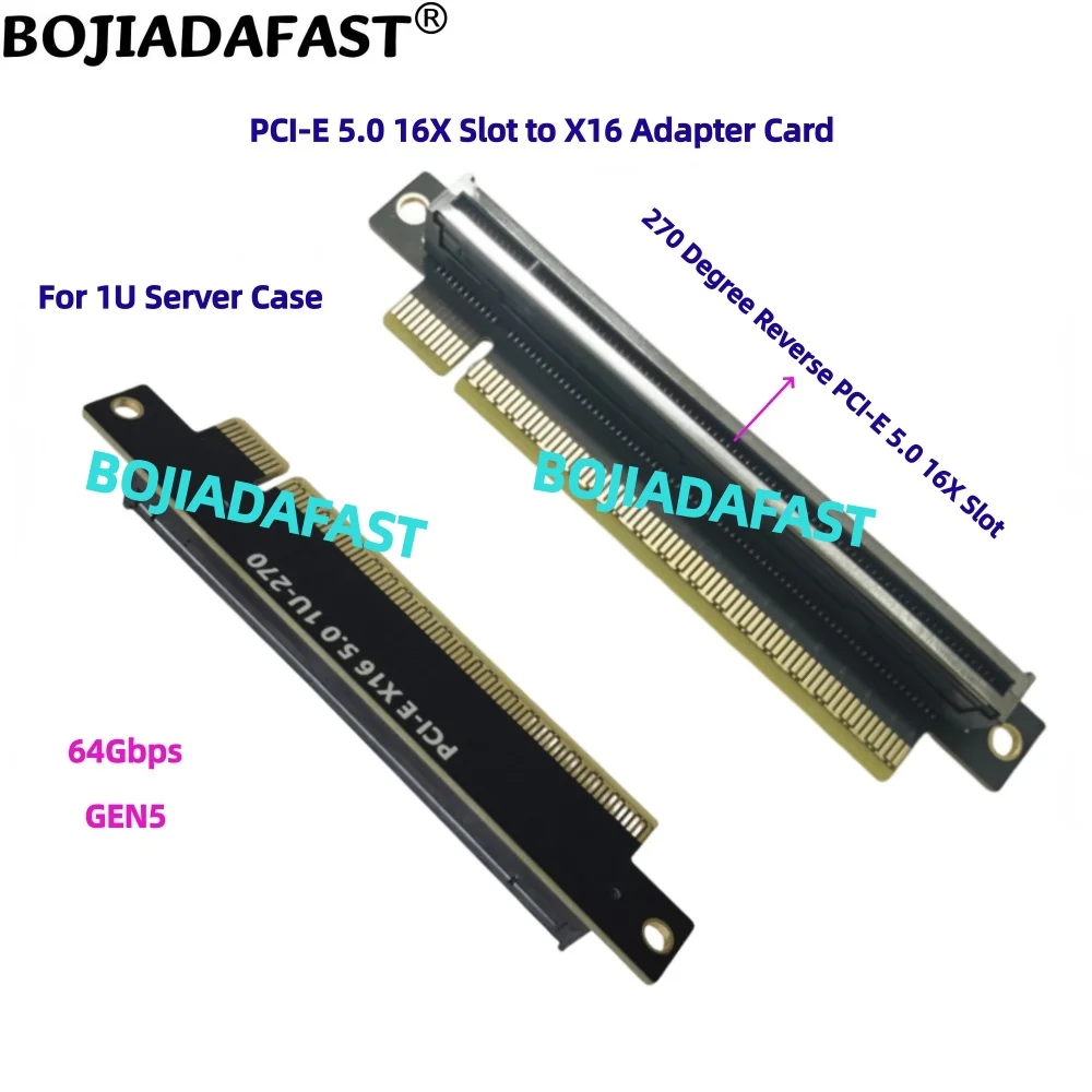 270-градусный обратный адаптер PCI-E 5,0 16X в X16, карта-конвертер GEN5 64 Гбит/с для корпуса компьютера сервера 1U
270-градусный обратный адаптер PCI-E 5,0 16X в X16, карта-конвертер GEN5 64 Гбит/с для корпуса компьютера сервера 1U