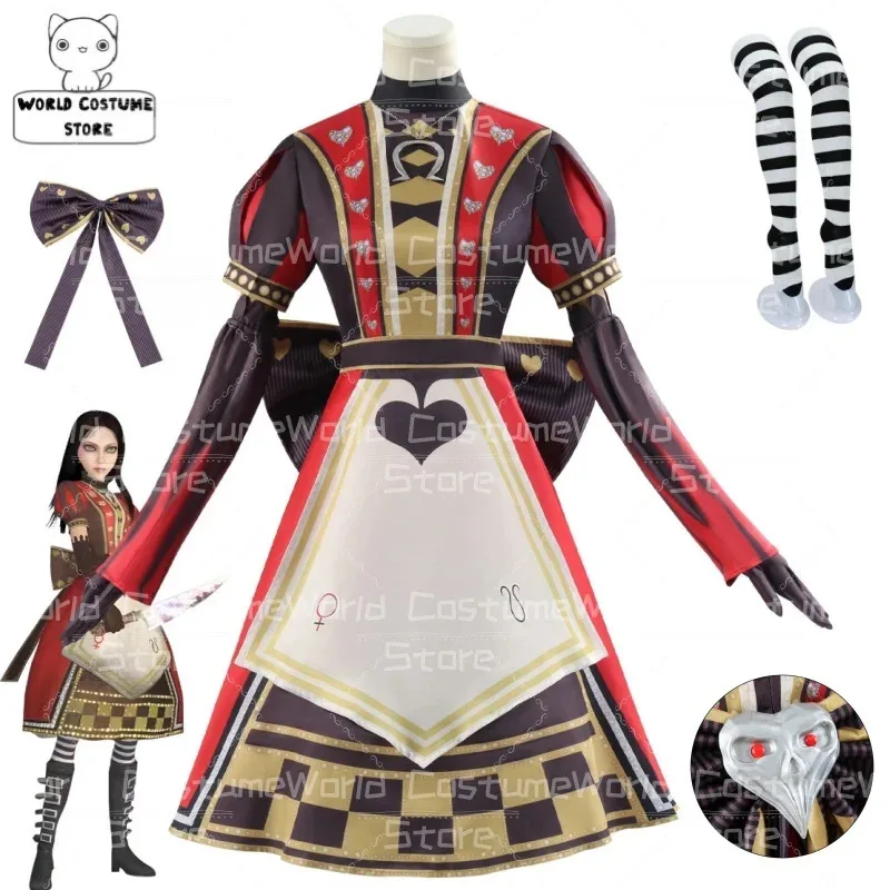 Аниме-игра Alice Madness Returns Alice, карнавальный костюм, красное платье горничной, женская одежда для Хэллоуина, Рождества, аниме, костюм для взрослых
Аниме-игра Alice Madness Returns Alice, карнавальный костюм, красное платье горничной, женская одежда для Хэллоуина, Рождества, аниме, костюм для взрослых