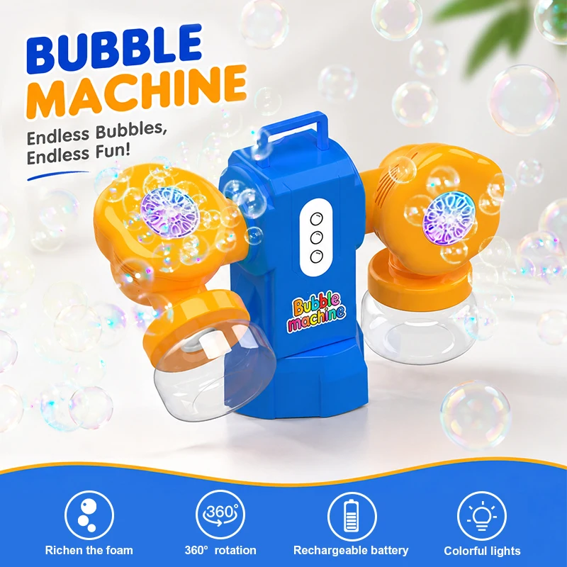 Children's 360 ° Rotating Charging Bubble Machine Outdoor Party Festival Fun Children's Gifts Fully Automatic Bubble Machine
Children's 360 ° Rotating Charging Bubble Machine Outdoor Party Festival Fun Children's Gifts Fully Automatic Bubble Machine