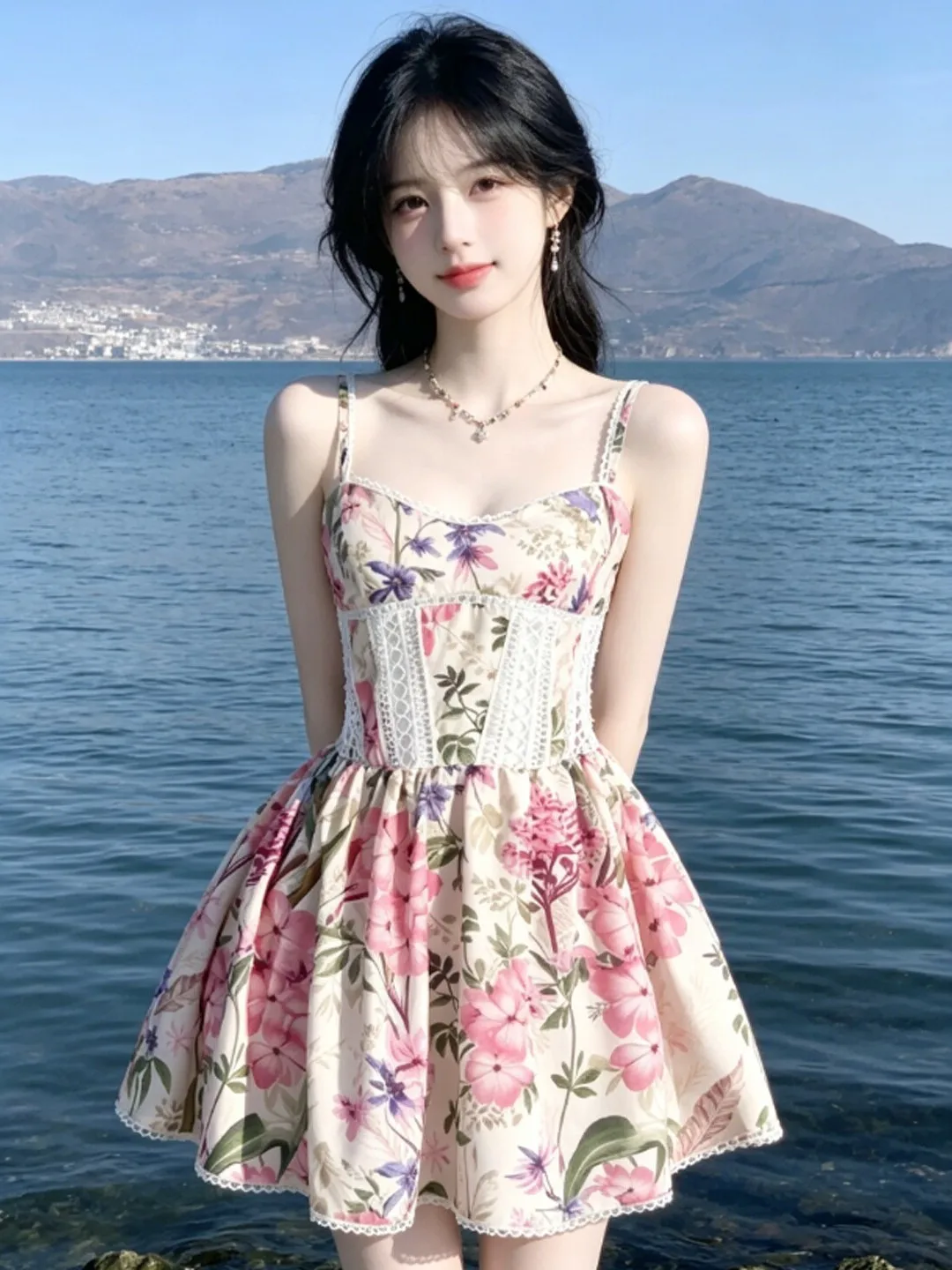 Retro Floral Print Halter Dress Beautifully Gathered Waist Puffy Skirt Short Length Summer Cotton Blend Casual Elegant
Retro Floral Print Halter Dress Beautifully Gathered Waist Puffy Skirt Short Length Summer Cotton Blend Casual Elegant