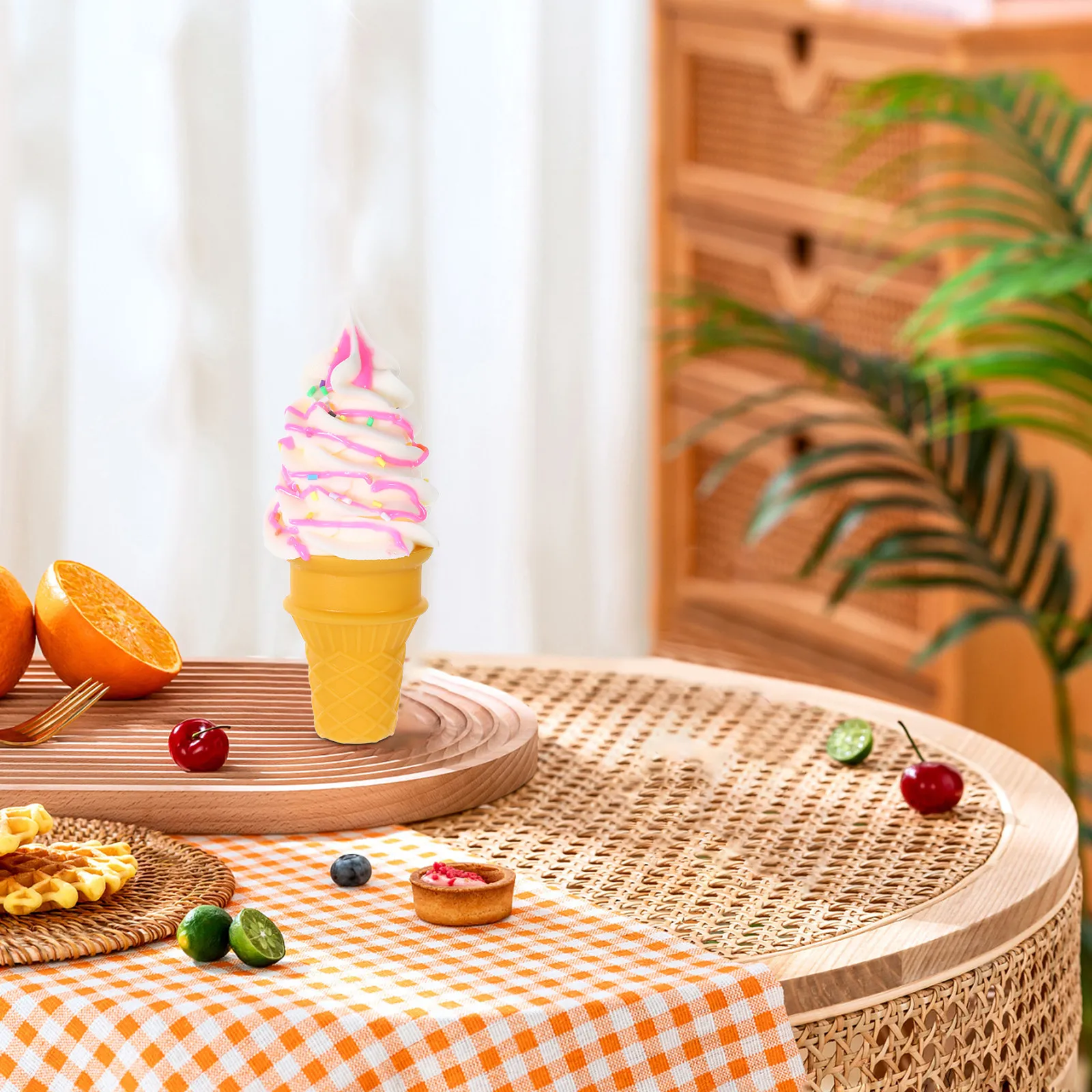 Artificial Ice Cream Cone Prop Multi Function Realistic Simulation Dessert Decor for Dessert Shop Cafe Home Office Desktop
Artificial Ice Cream Cone Prop Multi Function Realistic Simulation Dessert Decor for Dessert Shop Cafe Home Office Desktop