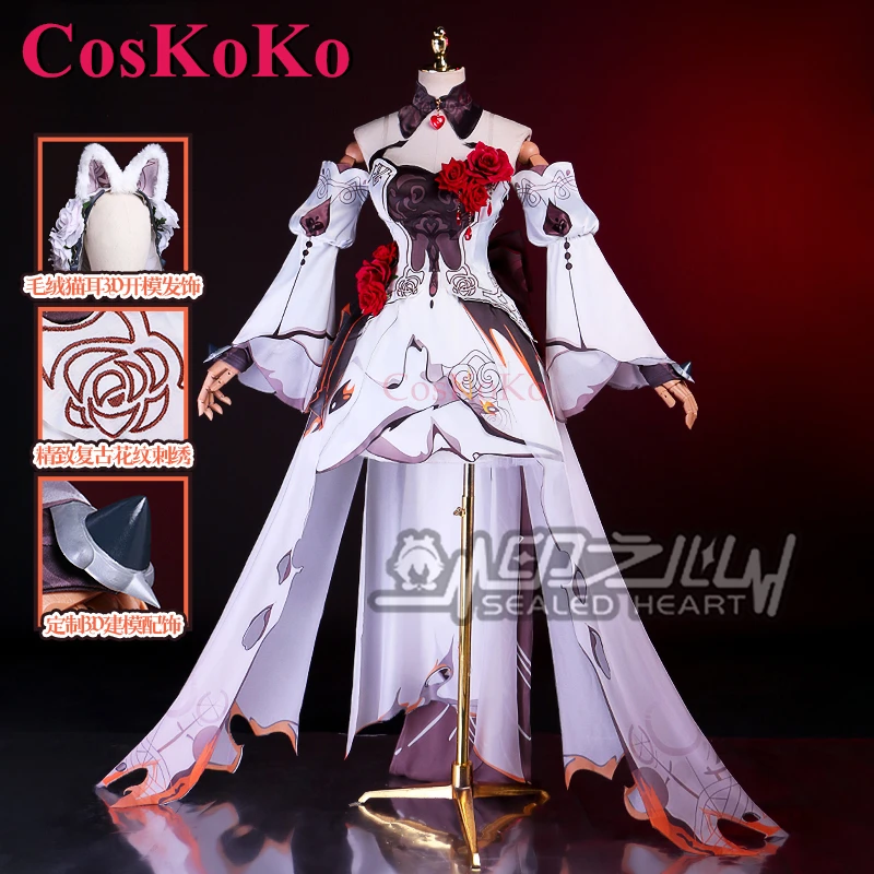 CosKoKo Theresa Апокалипсис Косплей Honkai Impact 3, костюм Vow Under The Moon, торжественное платье, одежда для ролевых игр на Хэллоуин
CosKoKo Theresa Апокалипсис Косплей Honkai Impact 3, костюм Vow Under The Moon, торжественное платье, одежда для ролевых игр на Хэллоуин