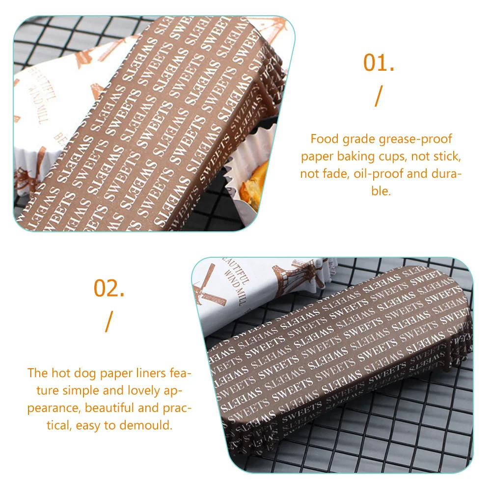100 Pcs Hot Dog Paper Trays Food Grade Grease Proof Disposable Baking Cups Pastry Dessert Containers Bread Wrappers Liners Cake
100 Pcs Hot Dog Paper Trays Food Grade Grease Proof Disposable Baking Cups Pastry Dessert Containers Bread Wrappers Liners Cake