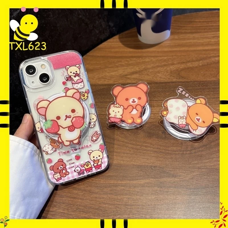 Милый магнитный держатель для телефона Rilakkuma Strawberry Magsafe, подставка для ленивого использования без рук, в пасторальном свежем стиле, совместим с iPhone
Милый магнитный держатель для телефона Rilakkuma Strawberry Magsafe, подставка для ленивого использования без рук, в пасторальном свежем стиле, совместим с iPhone