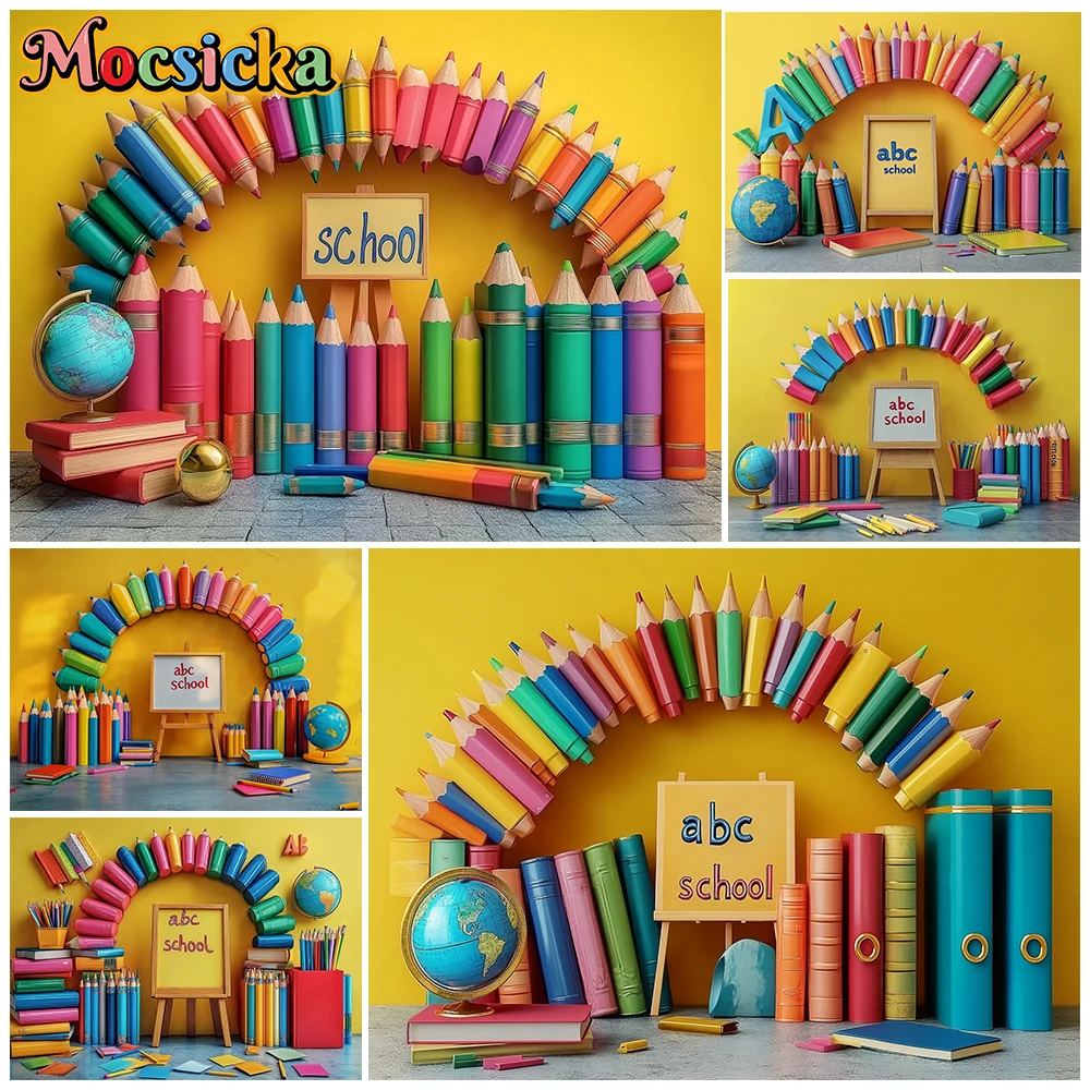 Mocsicka Back To School Backgrounds For Photographs Classroom Colored Pen Yellow Wall Backdrops Birthday Decors Studio Photocall
Mocsicka Back To School Backgrounds For Photographs Classroom Colored Pen Yellow Wall Backdrops Birthday Decors Studio Photocall