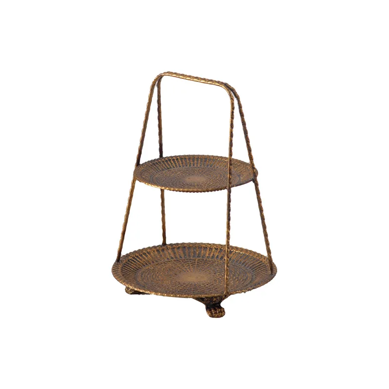 Antique wrought iron multi-layer tray household afternoon tea snack rack tea room desktop dried fruit tray creative
Antique wrought iron multi-layer tray household afternoon tea snack rack tea room desktop dried fruit tray creative