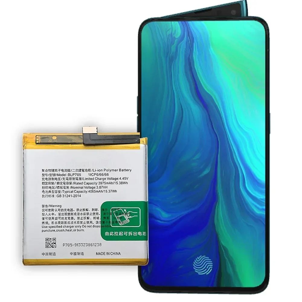 New 4065mAh Battery BLP705 For OPPO CPH1919 PCCM00 Reno 10x Zoom High Quality Mobile Phone Replacement New Battery
New 4065mAh Battery BLP705 For OPPO CPH1919 PCCM00 Reno 10x Zoom High Quality Mobile Phone Replacement New Battery