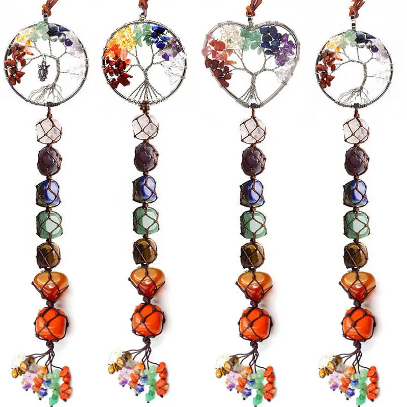 Natural Stone Tree Of Life 7 Colored Stone Car Hanging Handwoven Crystal Power Stone Chakra Indoor Decorative Ornament
Natural Stone Tree Of Life 7 Colored Stone Car Hanging Handwoven Crystal Power Stone Chakra Indoor Decorative Ornament