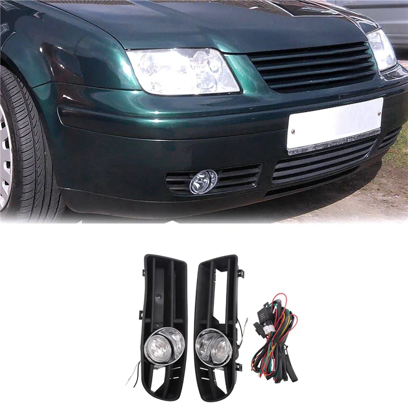 Front Fog Lights Assembly Fog Lamp Grille With Switch Harness As Shown Plastic For VW Bora Jetta MK4 1998-2004
Front Fog Lights Assembly Fog Lamp Grille With Switch Harness As Shown Plastic For VW Bora Jetta MK4 1998-2004