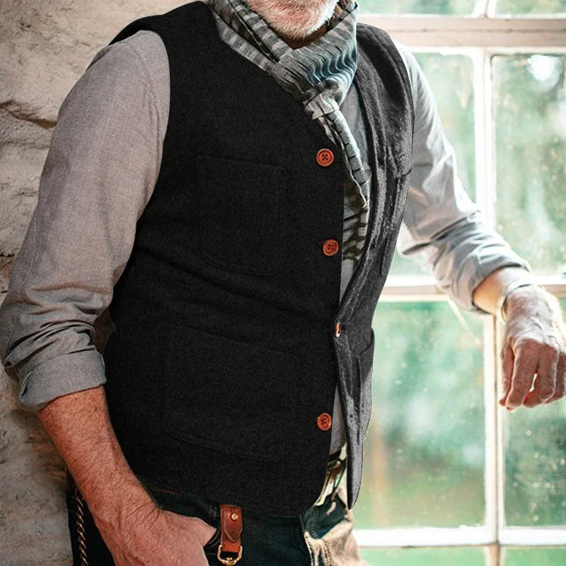Multi Pockets Patchs Mens Vest Jackets Solid Color V Neck Sleeveless Buttoned Blazer Coats for Men Spring Summer Vintage Outfits
Multi Pockets Patchs Mens Vest Jackets Solid Color V Neck Sleeveless Buttoned Blazer Coats for Men Spring Summer Vintage Outfits