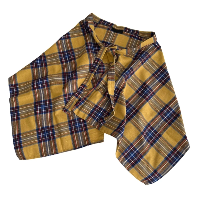 Vintage Plaids Half Body Wrap Skirt Hiphop Faux Shirt Hem Layered Hip Scarf Apron Skirt for Fashionable Women and Men
Vintage Plaids Half Body Wrap Skirt Hiphop Faux Shirt Hem Layered Hip Scarf Apron Skirt for Fashionable Women and Men