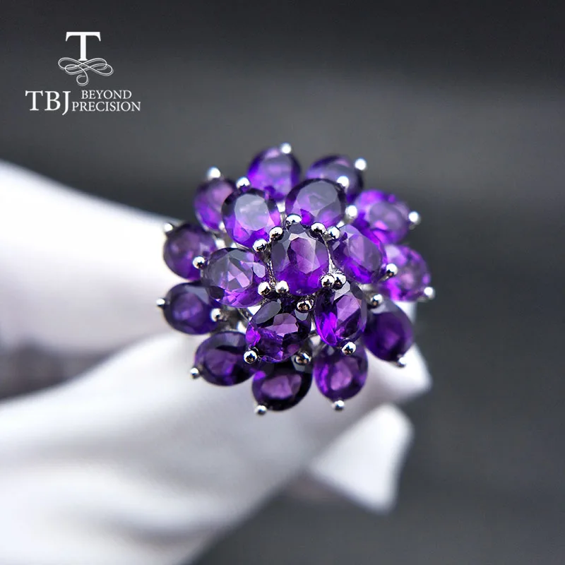 925 Sterling Silver Ring with Deep Color African Amethyst Flower Shape - Fine Jewelry Gift for Women And Valentine's Day
925 Sterling Silver Ring with Deep Color African Amethyst Flower Shape - Fine Jewelry Gift for Women And Valentine's Day