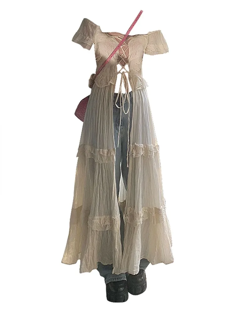 Beach Vacation Off Shoulder Shirts Dress for Women 2024 Summer New Cardigan Coat Y2k Slim Fit Short Sleeve Tops Mujer
Beach Vacation Off Shoulder Shirts Dress for Women 2024 Summer New Cardigan Coat Y2k Slim Fit Short Sleeve Tops Mujer