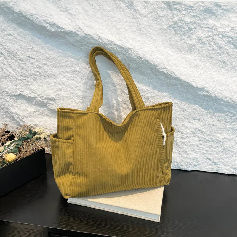 Women's Corduroy Tote Bag, Large Capacity Casual Shoulder Bag with Side Pockets, Soft Fabric Daily Handbag
Women's Corduroy Tote Bag, Large Capacity Casual Shoulder Bag with Side Pockets, Soft Fabric Daily Handbag