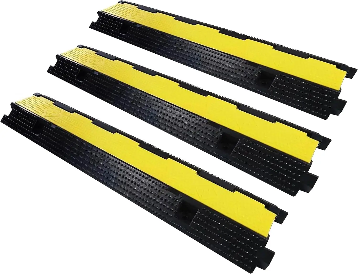 3 Pack Cable Ramp Protector, 1 Channel Cord Cover for Driveway, Outdoor Use, Rubber Plastic, 39.4x9.8x2.3 in
3 Pack Cable Ramp Protector, 1 Channel Cord Cover for Driveway, Outdoor Use, Rubber Plastic, 39.4x9.8x2.3 in