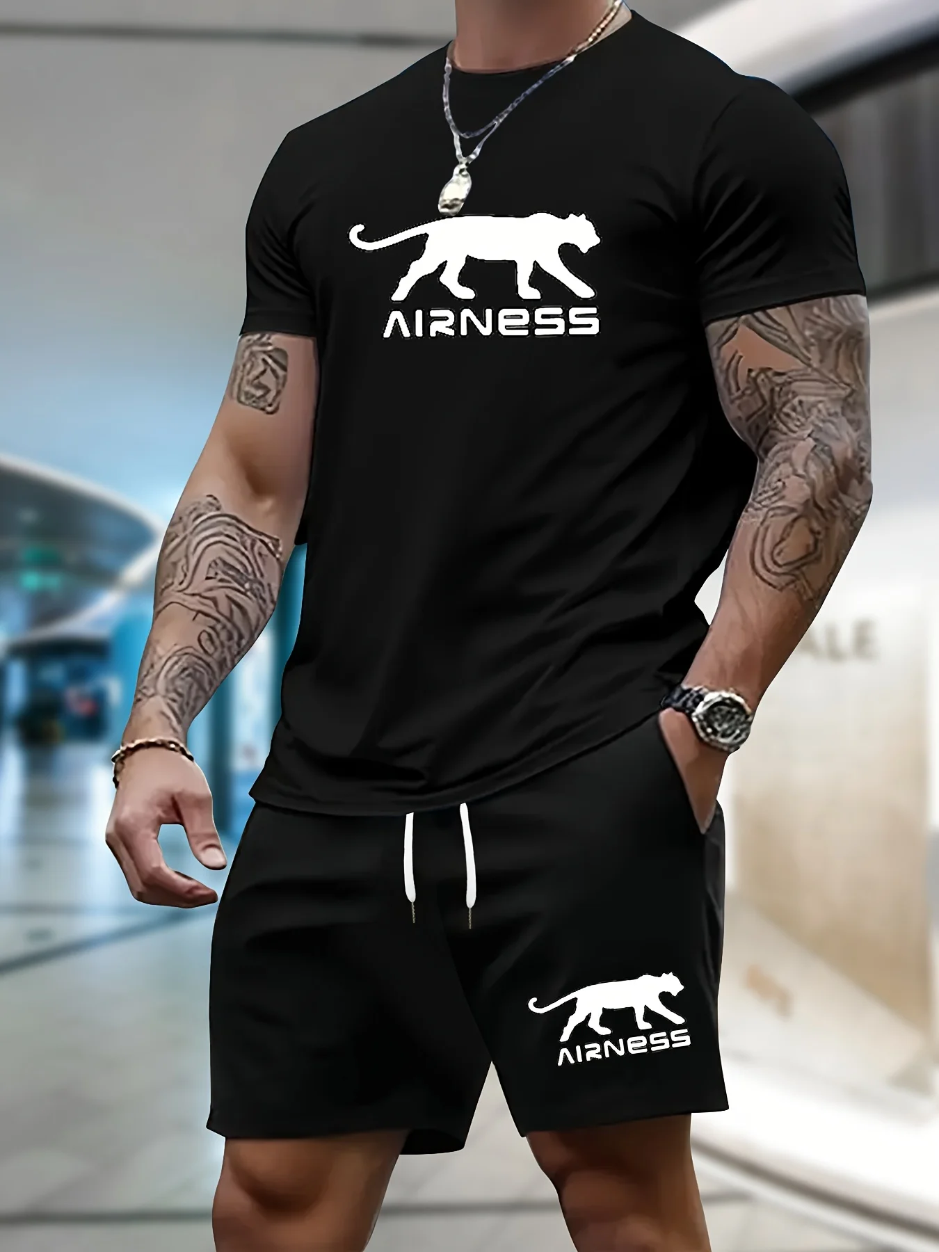 Men's Suit 2pcs Set Fashion Leisure Comfortable Set Men Including T-shirts Shorts Suitable Sports Fitness Activities Summer
Men's Suit 2pcs Set Fashion Leisure Comfortable Set Men Including T-shirts Shorts Suitable Sports Fitness Activities Summer