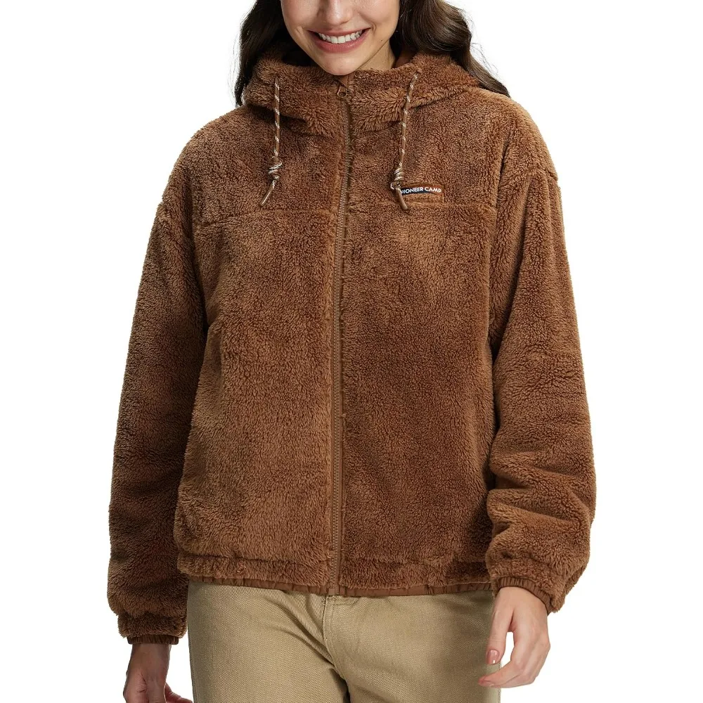 Pioneer Camp Women's Fuzzy Fleece Jacket Lightweight Full Zip Up Sherpa Jacket with Hood Warm Soft Fall Winter Coat Hoodie
Pioneer Camp Women's Fuzzy Fleece Jacket Lightweight Full Zip Up Sherpa Jacket with Hood Warm Soft Fall Winter Coat Hoodie