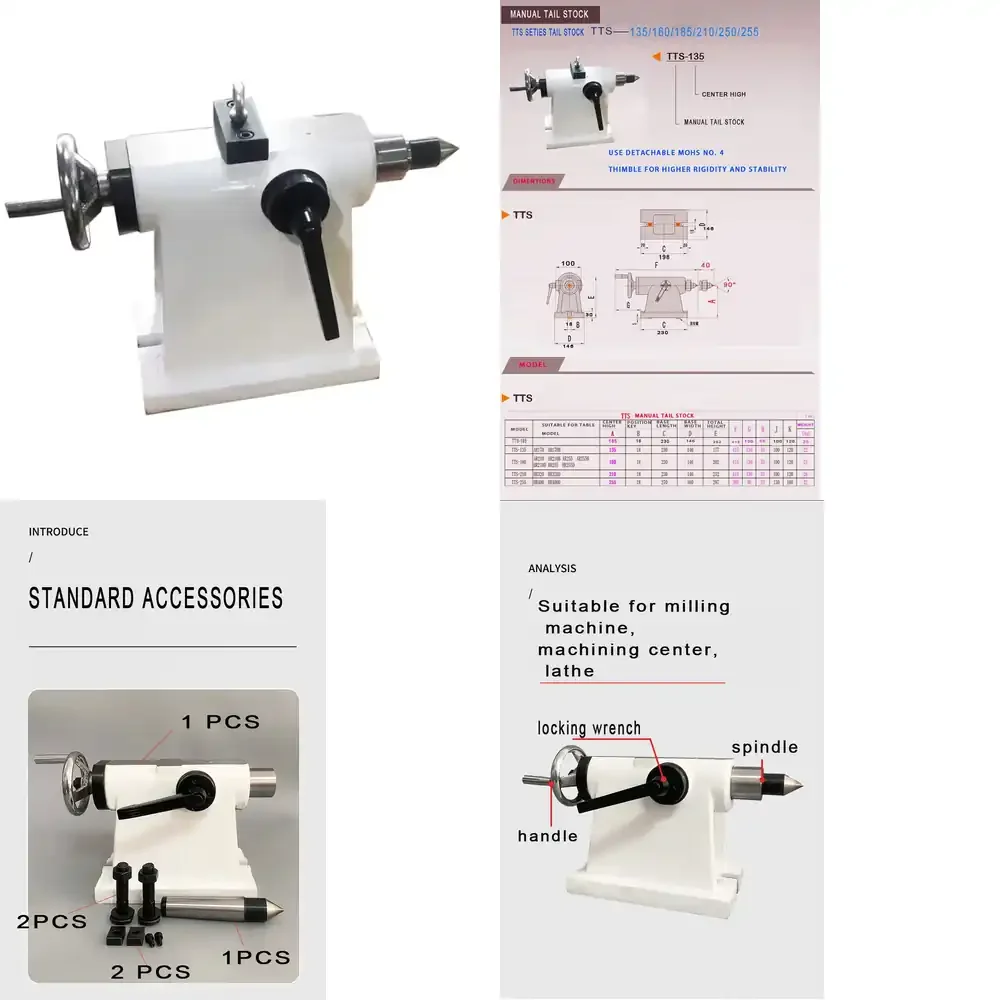 TS160 Manual Tailstock for NC Milling Machine Rotary Table
TS160 Manual Tailstock for NC Milling Machine Rotary Table