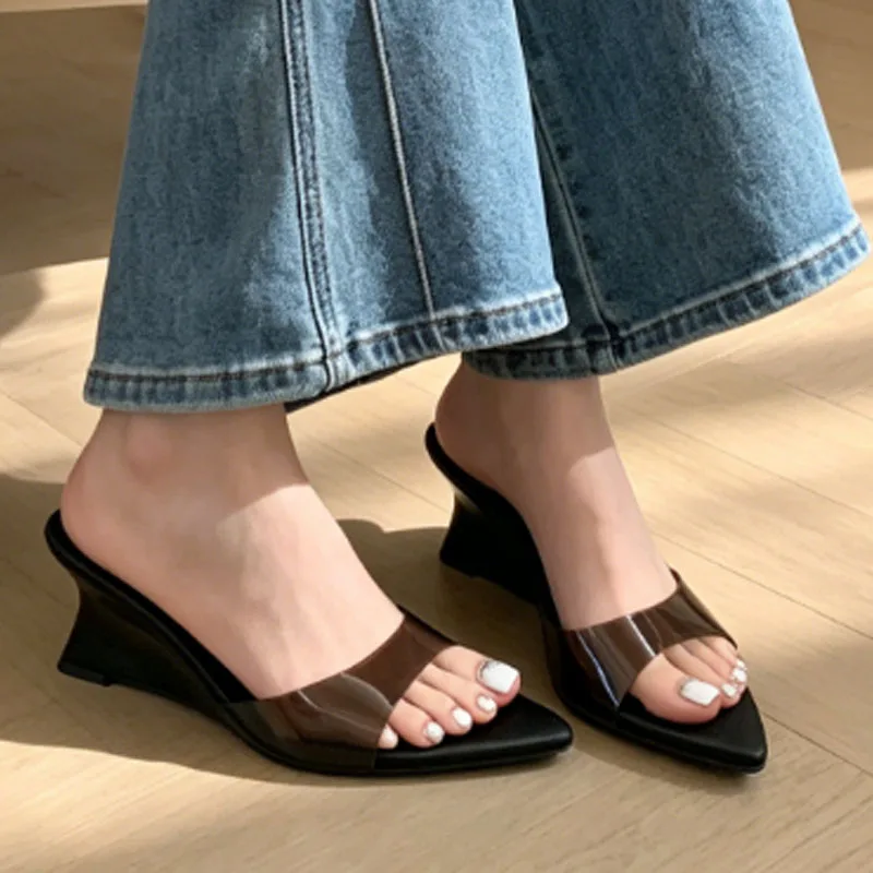 Women Pointed Toe Wedges Slippers Sexy High Heels Shoes Trend Sandals Fashion Pumps Casual Walking Shoes Mujer Slides
Women Pointed Toe Wedges Slippers Sexy High Heels Shoes Trend Sandals Fashion Pumps Casual Walking Shoes Mujer Slides