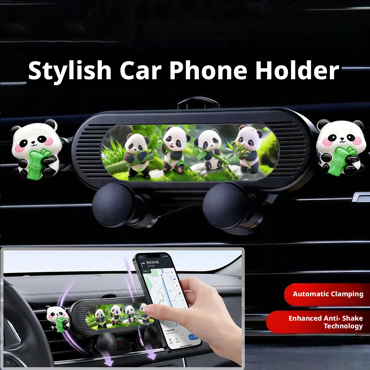 New cute little panda air outlet car mobile phone holder multi-function navigation special car interior decoration cute style
New cute little panda air outlet car mobile phone holder multi-function navigation special car interior decoration cute style