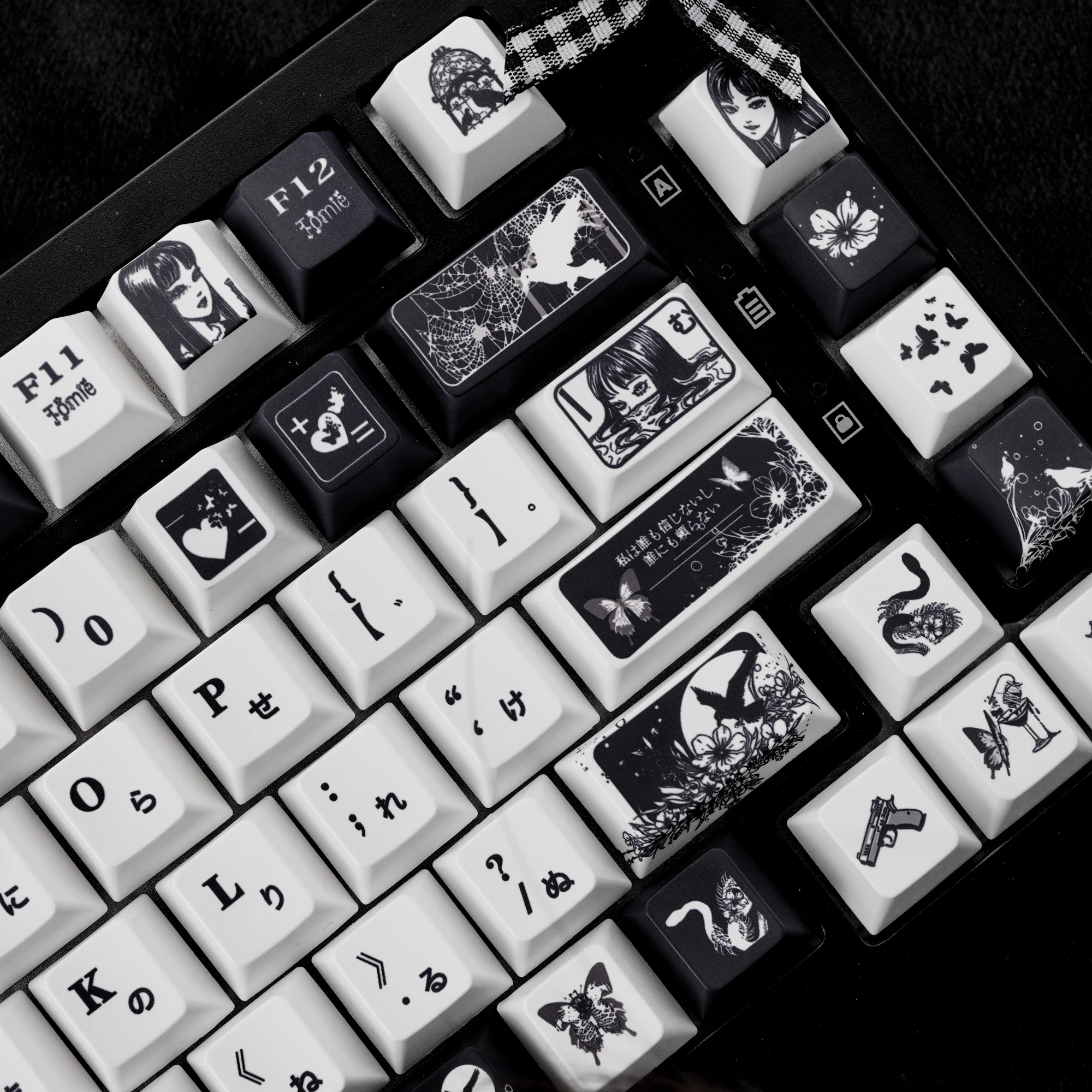 Tomie Aesthetic Keycaps Dark Girl Style PBT Keycaps Set Gothic Tomie Dark Style Custom Keycaps for Mechanical Keyboard
Tomie Aesthetic Keycaps Dark Girl Style PBT Keycaps Set Gothic Tomie Dark Style Custom Keycaps for Mechanical Keyboard