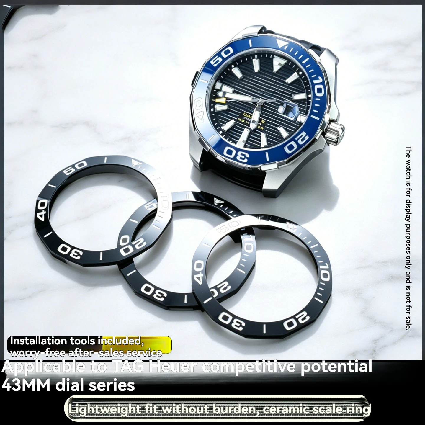 Ceramic Bezel Insert Black White Font 43MM For TAG Heuer Aquaracer WAY201 Series Men's Watch Replacement Parts
Ceramic Bezel Insert Black White Font 43MM For TAG Heuer Aquaracer WAY201 Series Men's Watch Replacement Parts