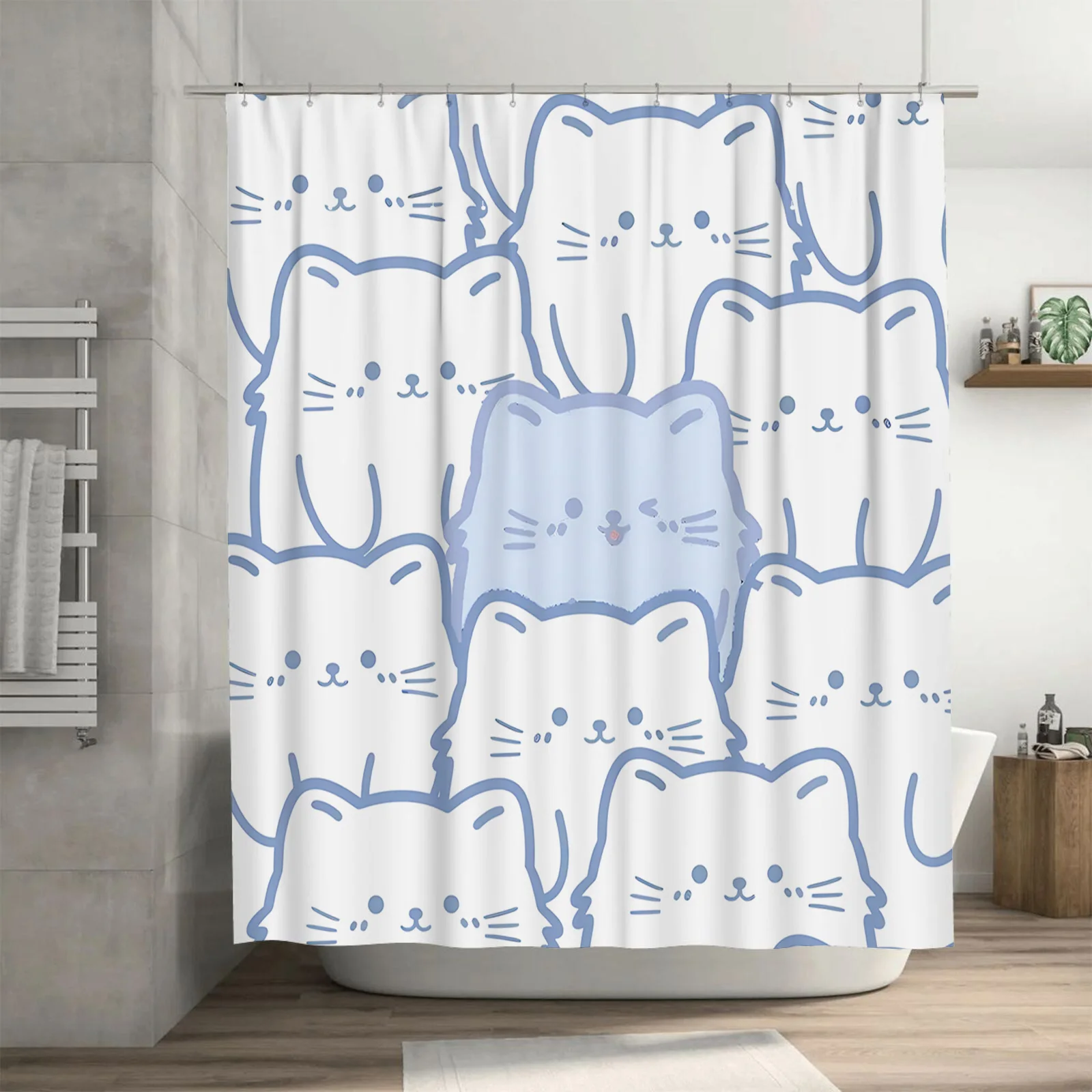 Cute Cats Pattern Waterproof Shower Curtain for Kids Bathroom Decor Modern Minimalist Design Style Anti-Mildew
Cute Cats Pattern Waterproof Shower Curtain for Kids Bathroom Decor Modern Minimalist Design Style Anti-Mildew