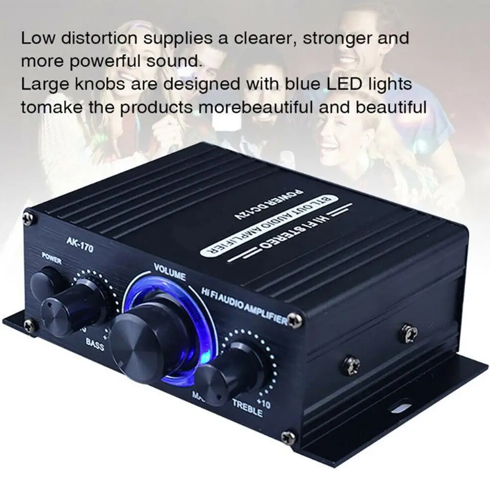 AK170 12V Mini 400W HIFI Digital Stereo Audio Amplifier Amplificador Microphone AMP Theater FM Radio Car Stock In Hot Home M6V1
AK170 12V Mini 400W HIFI Digital Stereo Audio Amplifier Amplificador Microphone AMP Theater FM Radio Car Stock In Hot Home M6V1