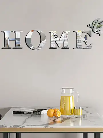 HOME Home Logo 3D Mirror Wall Sticker, Entrance Decoration, Home Decoration