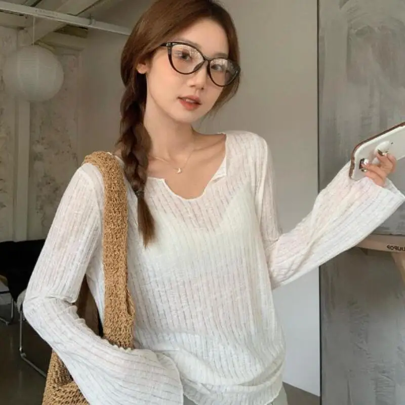 Модные топы для девушек в стиле Kawaii: повседневные женские топы с мультяшным принтом, легкие весенние топы во французском стиле с рюшами, V-образным вырезом и длинными рукавами, свободного кроя
Модные топы для девушек в стиле Kawaii: повседневные женские топы с мультяшным принтом, легкие весенние топы во французском стиле с рюшами, V-образным вырезом и длинными рукавами, свободного кроя