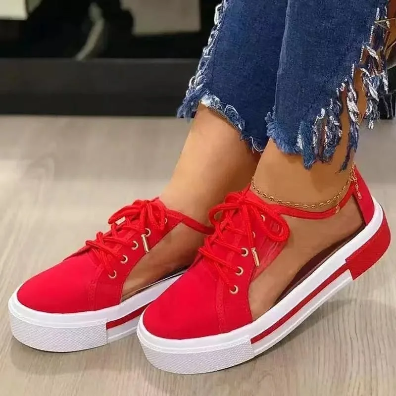 2022 Mesh Thick-soled Women's Sneakers Outdoor Casual Women's Shoes Summer Solid Color Flat Sandals Breathable Lace-up Sneakers
2022 Mesh Thick-soled Women's Sneakers Outdoor Casual Women's Shoes Summer Solid Color Flat Sandals Breathable Lace-up Sneakers
