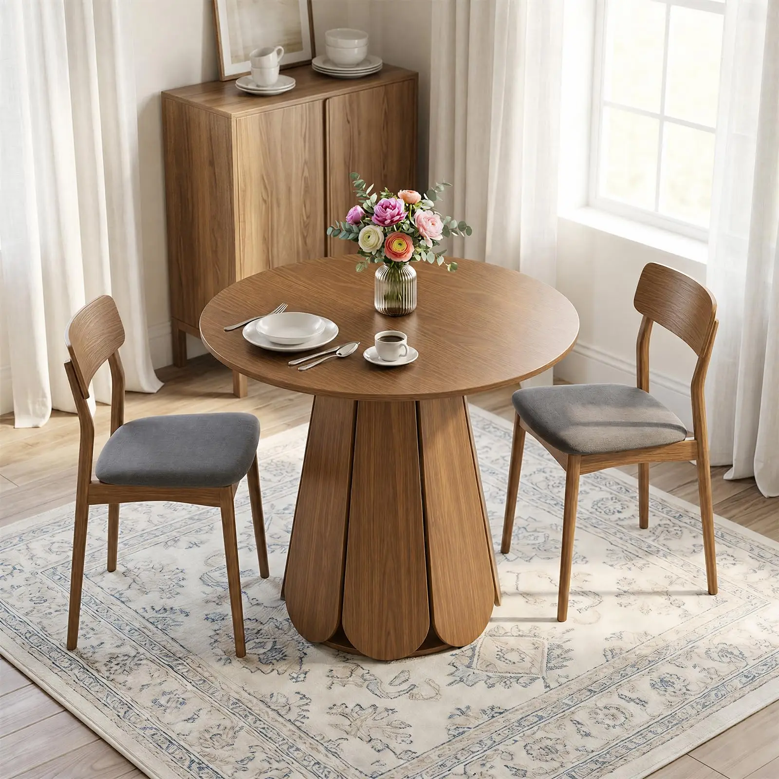 31.5'' Small Round Dining Table With Petal Base, Modern Pedestal Kitchen Table For Apartment Breakfast Nook Dining Room
31.5'' Small Round Dining Table With Petal Base, Modern Pedestal Kitchen Table For Apartment Breakfast Nook Dining Room