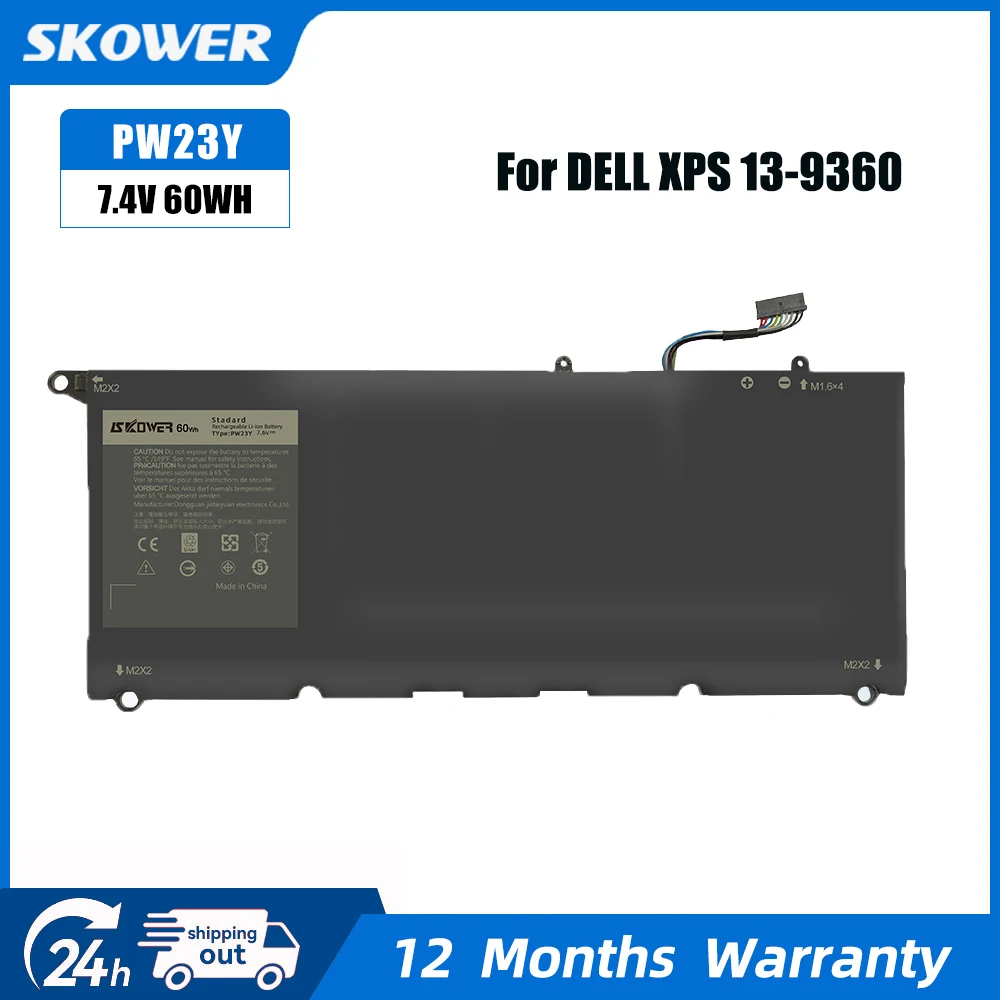 Аккумулятор для ноутбука SKOWER 60 Втч PW23Y для Dell XPS 13 9360 9360-D1605T/D1609G/D1705G/D1505G/D1805TG RNP72 TP1GT
Аккумулятор для ноутбука SKOWER 60 Втч PW23Y для Dell XPS 13 9360 9360-D1605T/D1609G/D1705G/D1505G/D1805TG RNP72 TP1GT