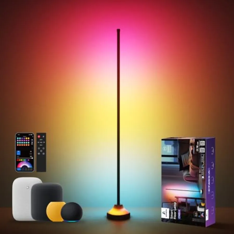 RGBandIC Smart Corner Floor Lamp 20 W/1100 lm 24‑Zone DIY and Music‑Sync LED Standing Lamp App and RF Remote Control Alexa and
RGBandIC Smart Corner Floor Lamp 20 W/1100 lm 24‑Zone DIY and Music‑Sync LED Standing Lamp App and RF Remote Control Alexa and
