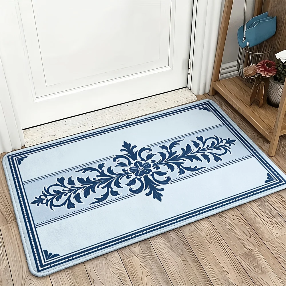Elegant Blue Ornate Floral Doormat Welcome Rug for Entryway Porch Hallway Home Decor Floor Accessory
Elegant Blue Ornate Floral Doormat Welcome Rug for Entryway Porch Hallway Home Decor Floor Accessory