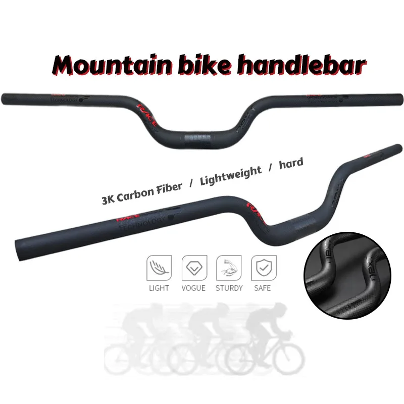 3K Carbon Fiber Mountain Bike Handlebar 31.8mm Diameter Riser 50mm Rise 560mm-700mm Width Bicycle Handlebars for Cycling
3K Carbon Fiber Mountain Bike Handlebar 31.8mm Diameter Riser 50mm Rise 560mm-700mm Width Bicycle Handlebars for Cycling