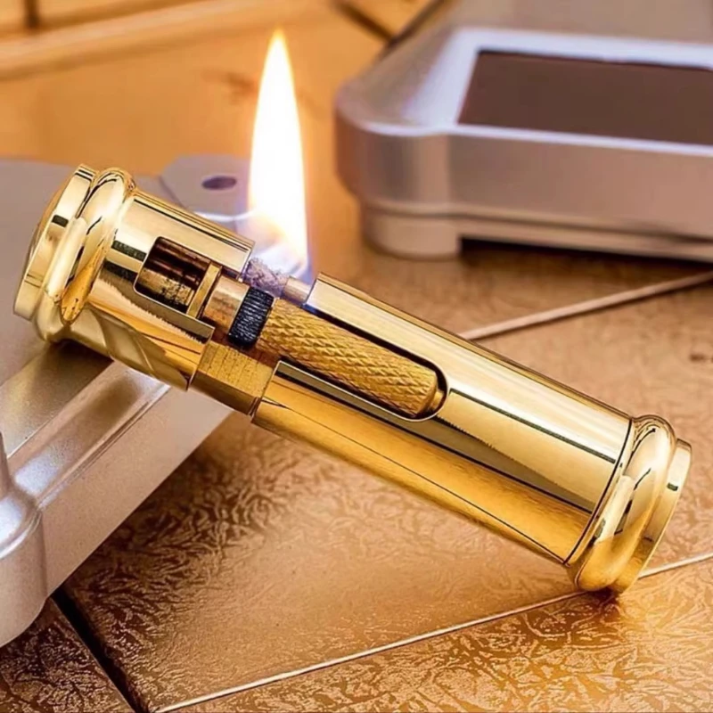 Portable Antique Copper Lighter Thin Cylinder Brass Lighter Retro Unusual Lighter EDC Gadget 72mm * 22mm
Portable Antique Copper Lighter Thin Cylinder Brass Lighter Retro Unusual Lighter EDC Gadget 72mm * 22mm