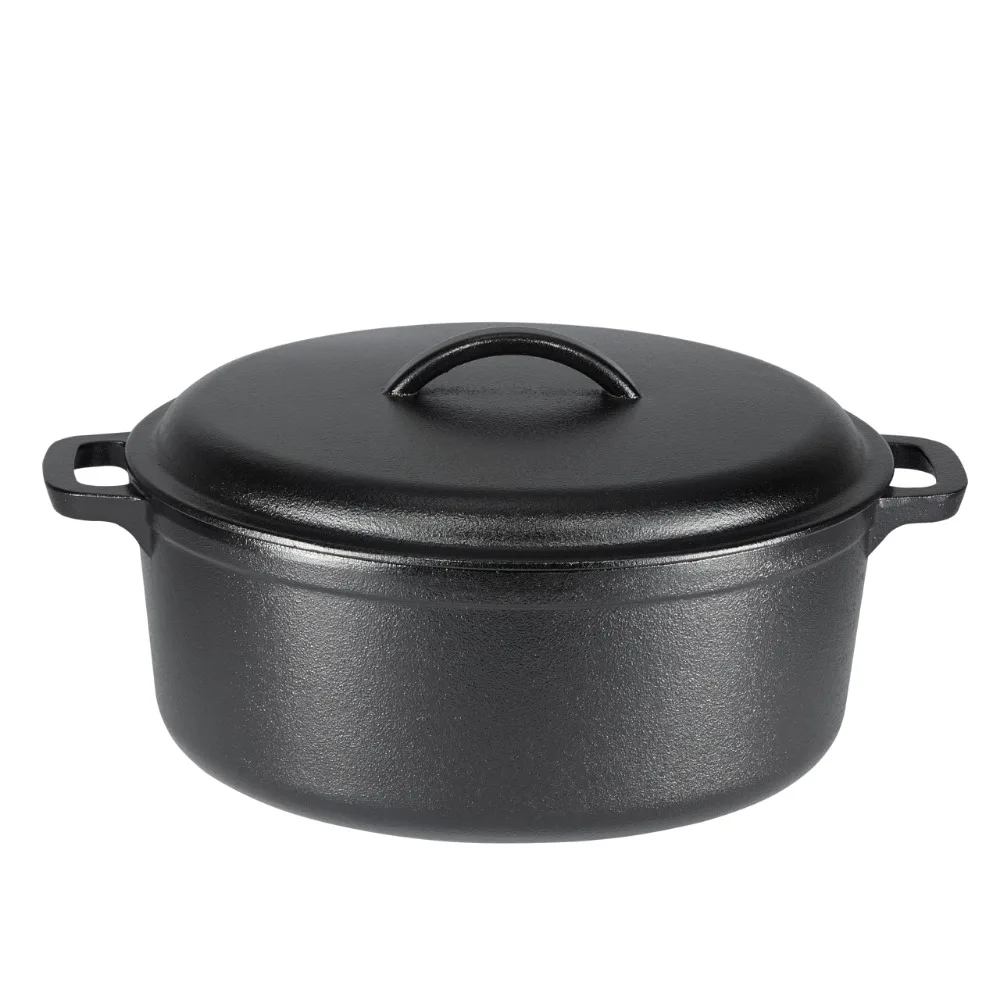 Pre-Seasoned Cas Iron Dutch Oven Pot with Lid 4.7L Soup Cooking Pot Dual Handles Cookware for Braising
Pre-Seasoned Cas Iron Dutch Oven Pot with Lid 4.7L Soup Cooking Pot Dual Handles Cookware for Braising