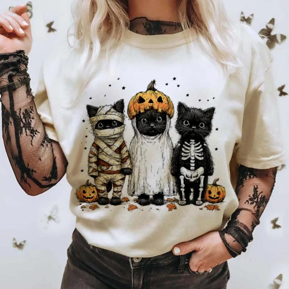 T-Shirt Short Sleeved Harajuku Pumpkin Cat Pattern Top Street Clothing Cartoon Halloween Print Popular Thanksgiving T-Shirt
T-Shirt Short Sleeved Harajuku Pumpkin Cat Pattern Top Street Clothing Cartoon Halloween Print Popular Thanksgiving T-Shirt