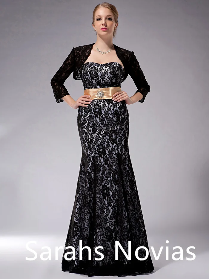 Black Lace Long Mermaid Mother Of The Bride Evening Dresses With Jackets Bolero Plus Size Mother Bride Dresses For Wedding
Black Lace Long Mermaid Mother Of The Bride Evening Dresses With Jackets Bolero Plus Size Mother Bride Dresses For Wedding