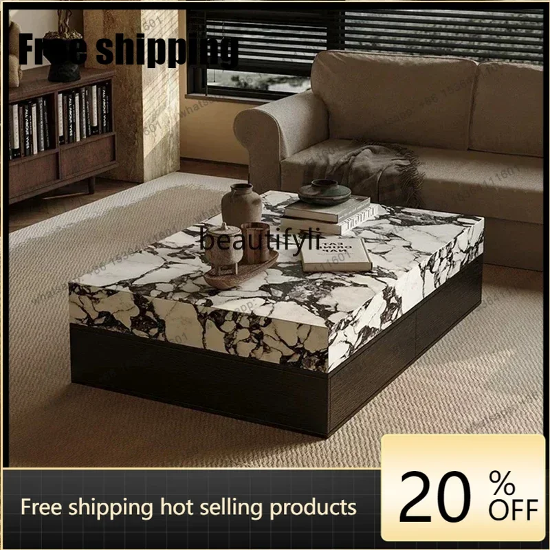 X4 Modern light luxury marble, black square coffee table, living room small apartment size combination minimalist
X4 Modern light luxury marble, black square coffee table, living room small apartment size combination minimalist