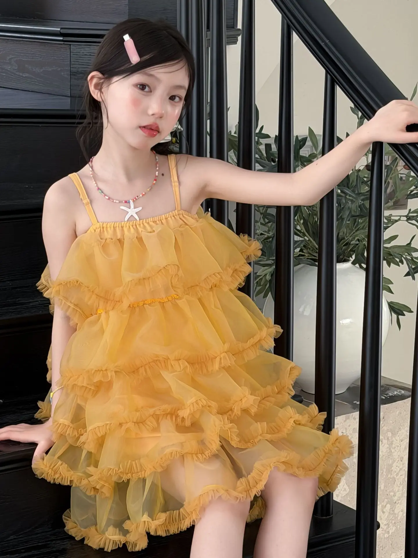 Girls' Yellow Puff Skirt 2026 Summer Style Style Strap Skirt Children's Mesh Cake Skirt Princess Dress
Girls' Yellow Puff Skirt 2026 Summer Style Style Strap Skirt Children's Mesh Cake Skirt Princess Dress