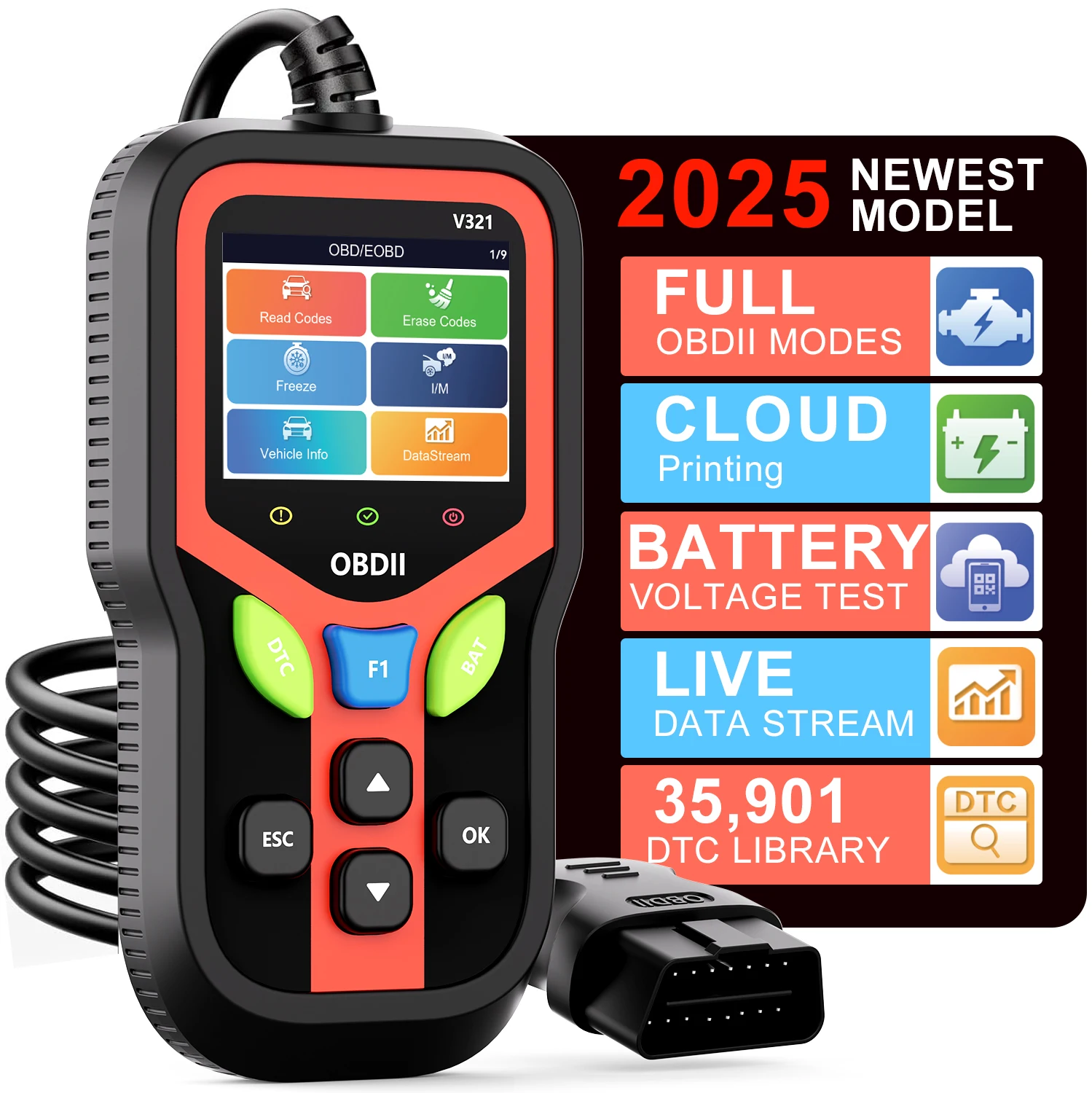 Автомобильный сканер V321 OBD2 с детектором неисправностей, считыватель кодов, удобный автомобильный диагностический инструмент
Автомобильный сканер V321 OBD2 с детектором неисправностей, считыватель кодов, удобный автомобильный диагностический инструмент