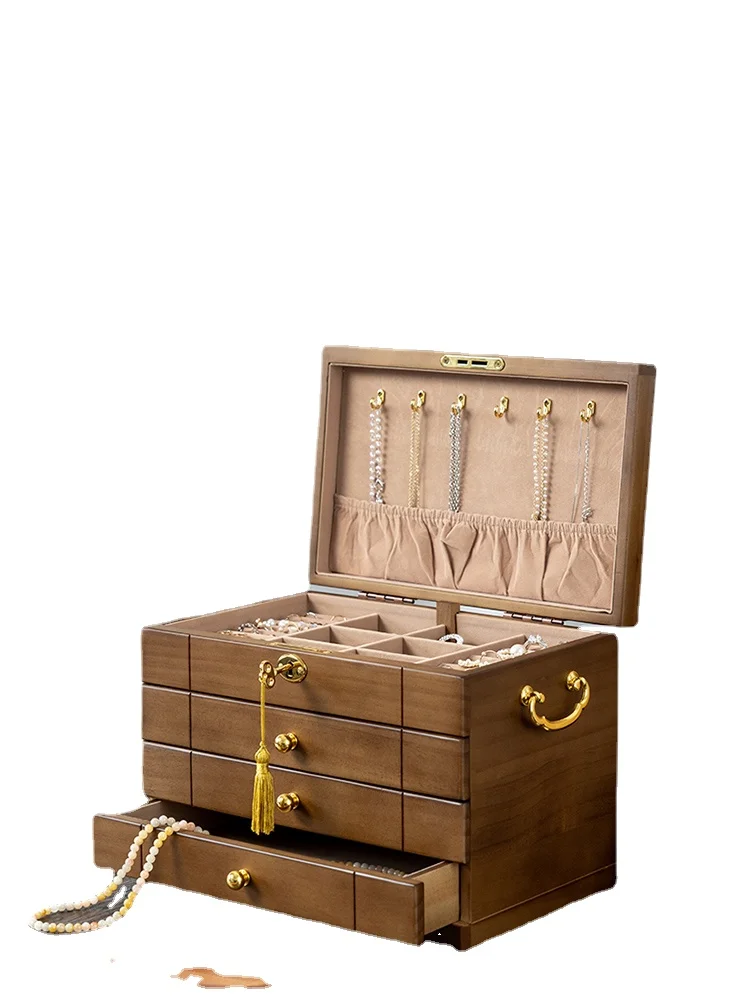 Hxl Solid Wood Jewelry Storage Box Large-Capacity Jewelry Earrings Necklace High-End Exquisite Lock
Hxl Solid Wood Jewelry Storage Box Large-Capacity Jewelry Earrings Necklace High-End Exquisite Lock