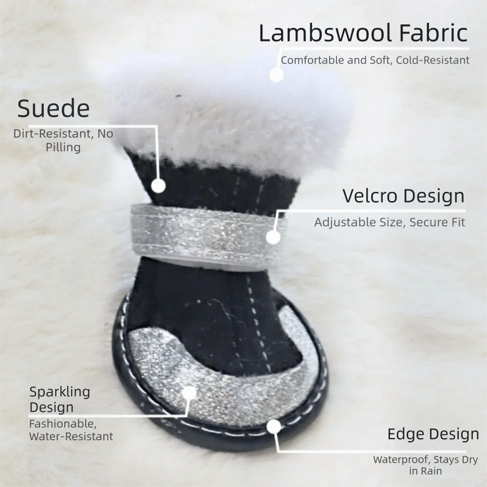 4Pcs/Set Waterproof Winter Dog Shoes Warm Thickened Anti-slip Dog Shoes Velvet Adjustable Pet Snow Boots Outdoor Indoor
4Pcs/Set Waterproof Winter Dog Shoes Warm Thickened Anti-slip Dog Shoes Velvet Adjustable Pet Snow Boots Outdoor Indoor