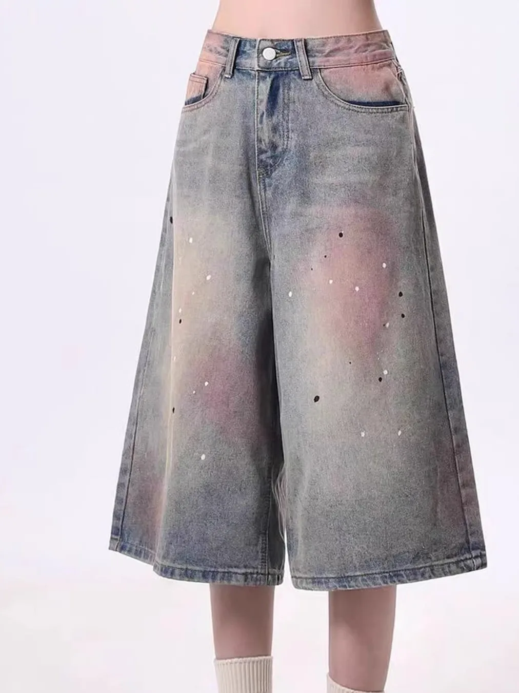 American Sle Waed Vintage Workwear High Waist iny Diamond Women's Jeans Loose ort Pants Summer Faion Wide Leg Pants
American Sle Waed Vintage Workwear High Waist iny Diamond Women's Jeans Loose ort Pants Summer Faion Wide Leg Pants