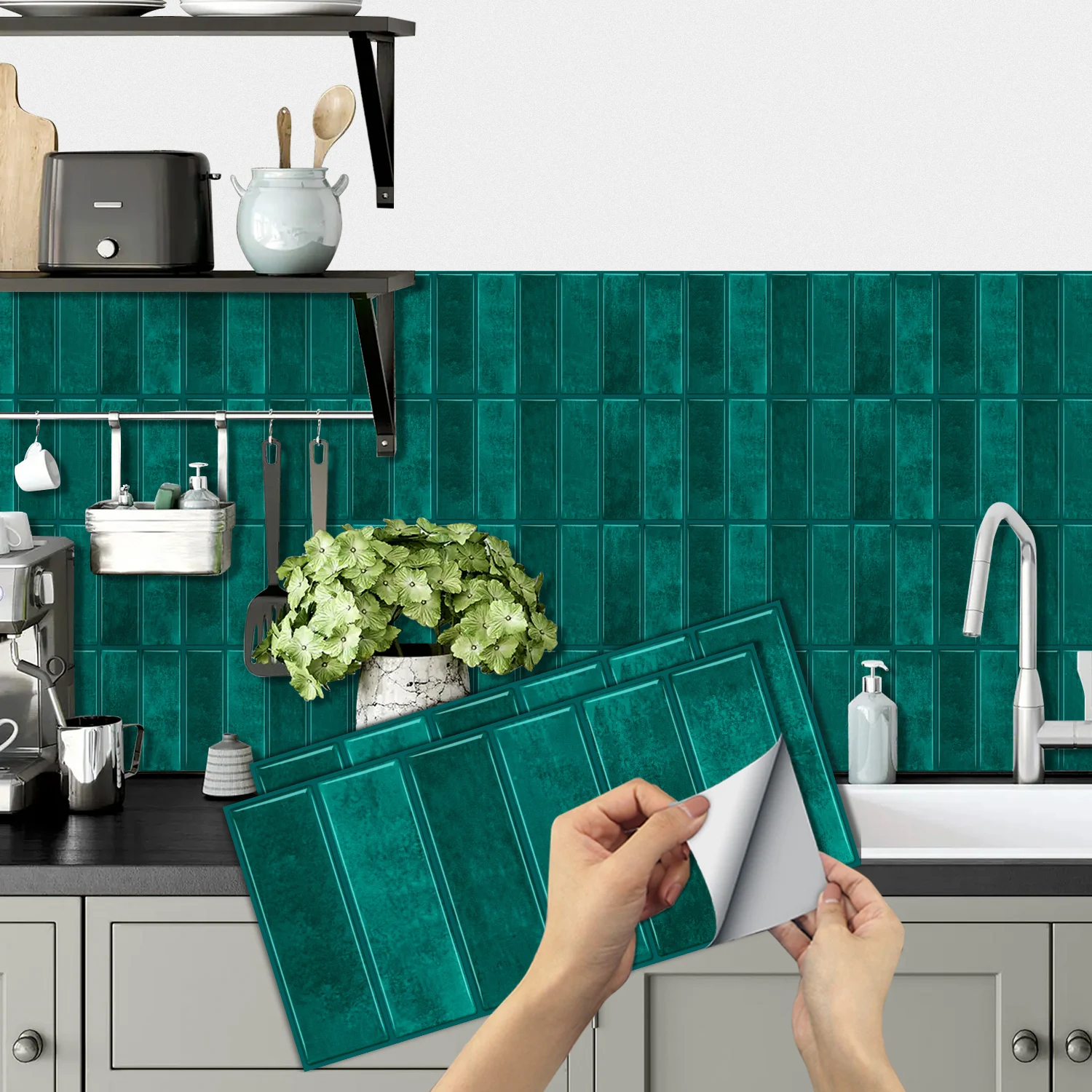 KUUJOJO 3D Vintage Faux Wall Tile Self-Adhesive Decal for Kitchen, Living Room and Bathroom Wall Decor, 11.8 in. X 5.91 in.
KUUJOJO 3D Vintage Faux Wall Tile Self-Adhesive Decal for Kitchen, Living Room and Bathroom Wall Decor, 11.8 in. X 5.91 in.
