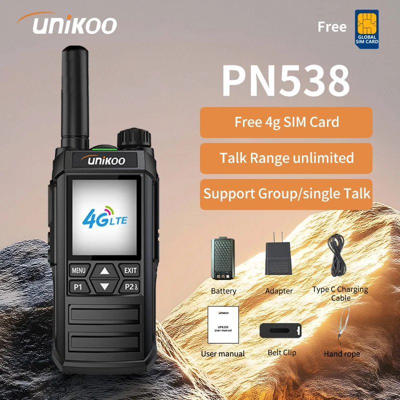 Unikoo PN538 Walkie Talkie Global 4G Bluetooth 1.77" Screen 3000mAh Battery Type-C Charging free Sim Card Network Cell Phone
Unikoo PN538 Walkie Talkie Global 4G Bluetooth 1.77" Screen 3000mAh Battery Type-C Charging free Sim Card Network Cell Phone