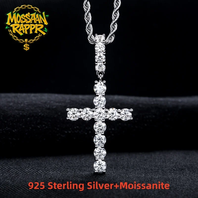 MossanRappr Moissanite Bling Cross Pendant Iced Out Hip Hop Necklace 925 Sterling Silver Punk Rock Jewelry Gifts for Men Women
MossanRappr Moissanite Bling Cross Pendant Iced Out Hip Hop Necklace 925 Sterling Silver Punk Rock Jewelry Gifts for Men Women