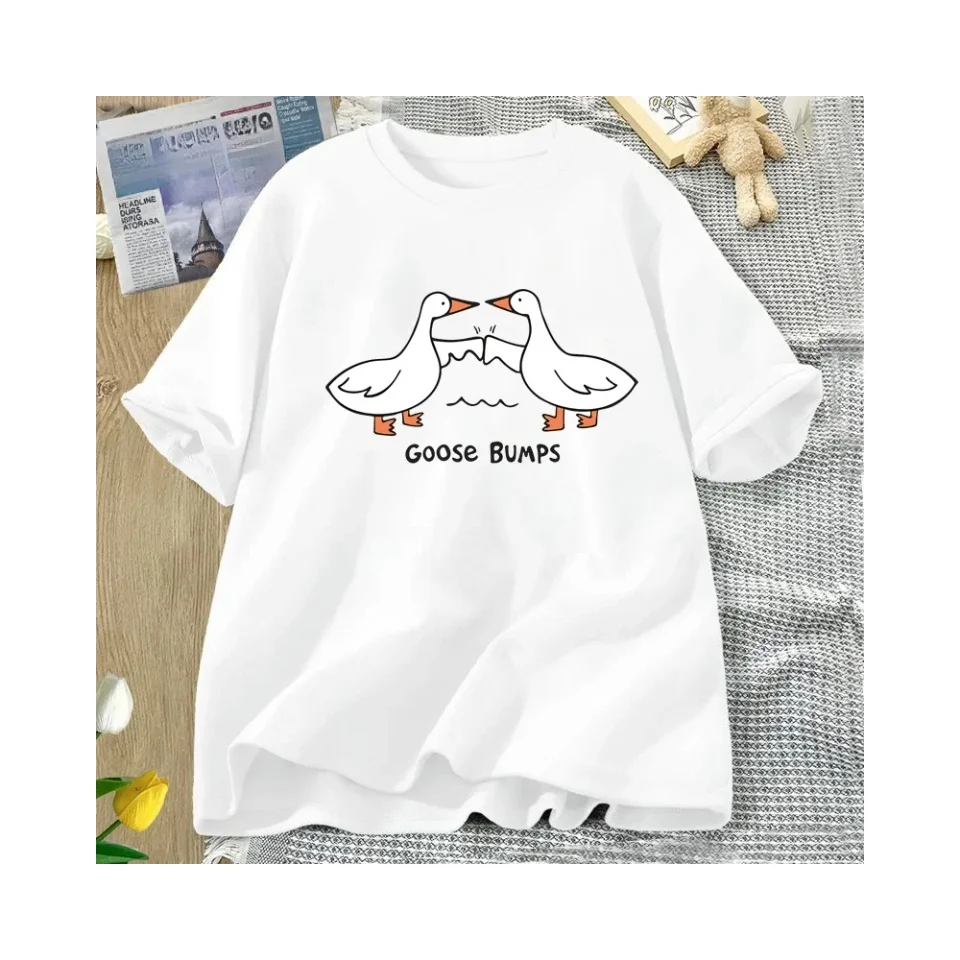 Женская футболка Silly Goose Bumps с забавным принтом, летние свободные футболки большого размера с короткими рукавами, уличная одежда
Женская футболка Silly Goose Bumps с забавным принтом, летние свободные футболки большого размера с короткими рукавами, уличная одежда